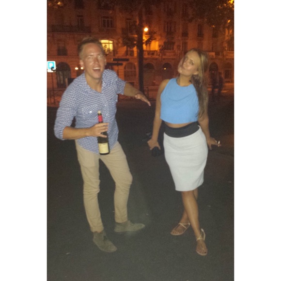 Lush Baby Blue Crop Top, With a Criss Cross Back, Size Medium - Picture 4 of 17